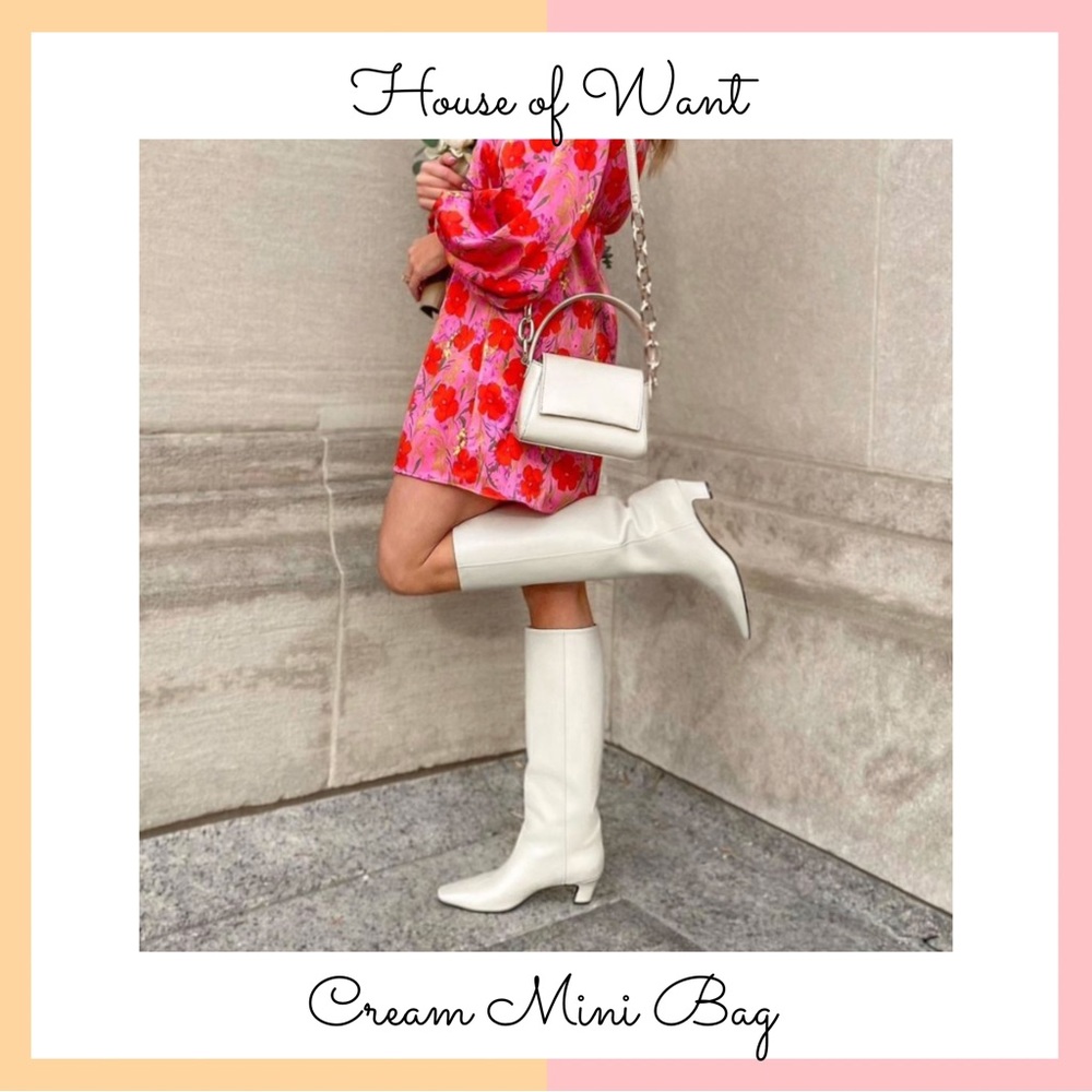 House of Want Vegan Leather Cream Mini Bag